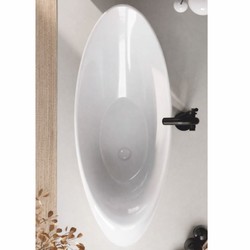 Casa Padrino baignoire de luxe autoportante blanc brillant 205 cm - Fabriquée en Italie