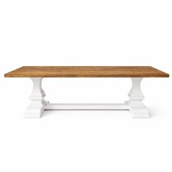 Casa Padrino tavolo da pranzo in stile country marrone / bianco 220 cm - Mobili per la sala da pranzo
