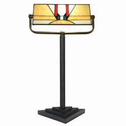 Casa Padrino Lámpara de Mesa Art Déco Tiffany Negro / Multicolor Al. 44,5 cm - Iluminación Tiffany