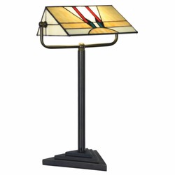 Casa Padrino Lámpara de Mesa Art Déco Tiffany Negro / Multicolor Al. 44,5 cm - Iluminación Tiffany