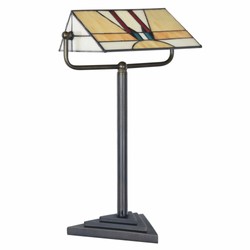Casa Padrino Lámpara de Mesa Art Déco Tiffany Negro / Multicolor Al. 44,5 cm - Iluminación Tiffany