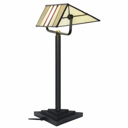 Casa Padrino Lámpara de Mesa Art Déco Tiffany Negro / Multicolor Al. 44,5 cm - Iluminación Tiffany