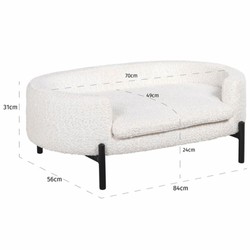 Casa Padrino Luxury Dog Bed White / Black 84 cm - Luxury Dog Furniture