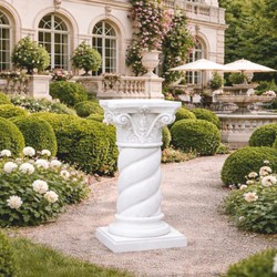 Casa Padrino baroque garden decoration column white H. 70 cm - Baroque style garden decoration
