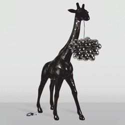Casa Padrino Luxury Giraffe Floor Lamp Black H. 230 cm - Animal Floor Lamps