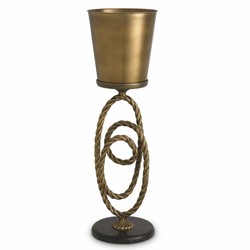 Casa Padrino refroidisseur de vin de luxe avec support laiton antique / noir H. 80,5 cm