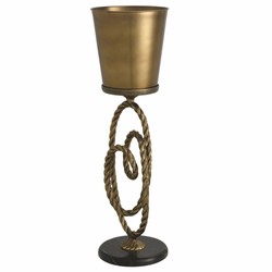Casa Padrino refroidisseur de vin de luxe avec support laiton antique / noir H. 80,5 cm