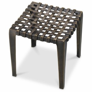 Casa Padrino Luxus Aluminium Hocker Antik Bronze H. 40 cm - Luxus Aluminium Möbel