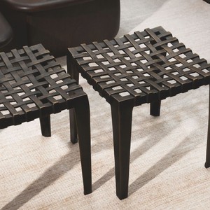 Casa Padrino Luxus Aluminium Hocker Antik Bronze H. 40 cm - Luxus Aluminium Möbel