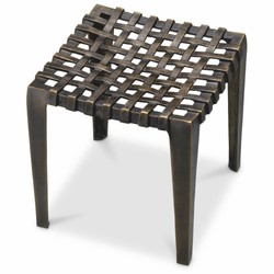 Casa Padrino tabouret de luxe en aluminium bronze antique H. 40 cm - Mobilier de luxe en aluminium