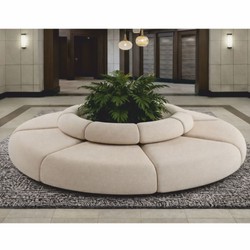 Casa Padrino divano di lusso beige Ø 340 cm - Divano modulare rotondo - Mobili di lusso
