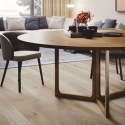Casa Padrino Mesa de Comedor de Lujo Marrón Ø 130 cm - Muebles de Comedor - Hecho en Italia