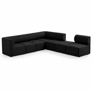 Casa Padrino Canapé d'Angle de Luxe Noir 360 x 360 cm - Canapé de Salon Modulable Casa Padrino Canapé d'Angle de Luxe Noir 360 x 360 cm - Canapé de Salon Modulable