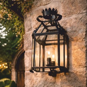 Casa Padrino Luxus Barock Außenwandleuchte Schwarz H. 70 cm - Barock Außenbeleuchtung