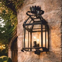 Casa Padrino applique murale d'extérieur baroque de luxe noir H. 70 cm - Éclairage extérieur baroque