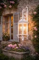 Casa Padrino applique murale d'extérieur baroque de luxe blanc H. 150 cm - Éclairage extérieur baroque