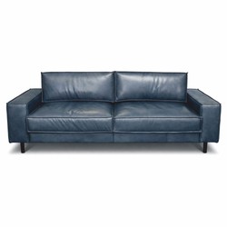 Luxus Leder Echtleder Sofa Vintage Blau Schwarz