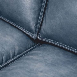 Luxus Leder Echtleder Sofa Vintage Blau Schwarz