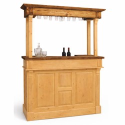Landhausstil Massivholz Bar Theke Naturfarben Braun