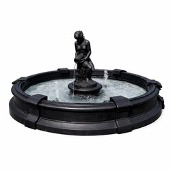 Runder Barock Garten Terrassen Brunnen Springbrunnen Schwarz
