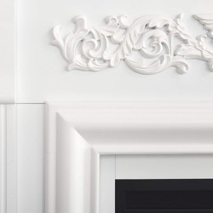 Casa Padrino Barock LED Elektrokamin Weiß 121 x 35 x H. 100 cm - Barock Möbel