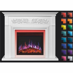 Casa Padrino chimenea eléctrica LED barroco blanco 121 x 35 x Al. 100 cm - Muebles barrocos