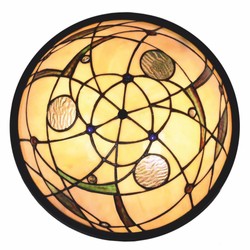 Casa Padrino Lámpara de Techo Tiffany Art Déco Colorida / Negro Ø 33 cm - Iluminación Tiffany