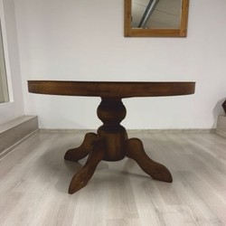 Casa Padrino tavolo da pranzo in stile country in rovere marrone Ø 130 cm - Mobili sala da pranzo