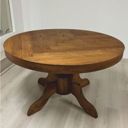 Casa Padrino tavolo da pranzo in stile country in rovere marrone Ø 130 cm - Mobili sala da pranzo