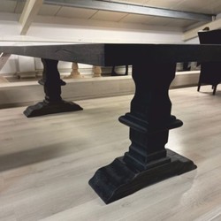 Casa Padrino tavolo da pranzo in stile country nero 240 cm - Mobili da pranzo rustici Casa Padrino tavolo da pranzo in stile country nero 240 cm - Mobili da pranzo rustici