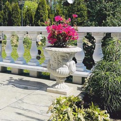 Casa Padrino Baroque Garden Flower Pot White H. 58 cm - Baroque Style Garden Decor