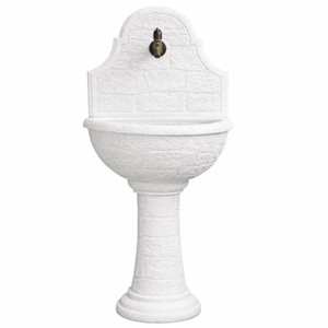Casa Padrino Fuente de Pared Art Nouveau Blanco / Latón Antiguo Al. 122 cm - Accesorios de Jardín