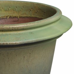 Runder Luxus Barock Keramik Blumentopf Pflanzentopf Grün