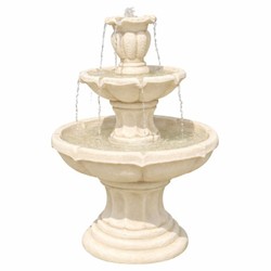 Runder Barock Brunnen Springbrunnen Gartenbrunnen Sandfarben