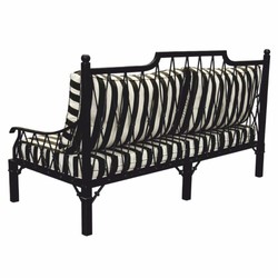Casa Padrino Sofá Art Nouveau de Lujo Negro / Blanco 190 cm - Sofá para Hotel y Jardín