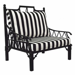 Casa Padrino Luxury Art Nouveau Armchair Black / White - Hotel & Garden Armchair