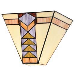 Casa Padrino Lámpara de Pared Art Déco Tiffany Blanco / Multicolor 25 x Al. 20 cm