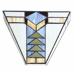 Casa Padrino Lámpara de Pared Art Déco Tiffany Blanco / Multicolor 25 x Al. 20 cm