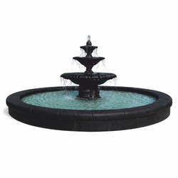 Casa Padrino fontana decorativa da giardino barocco nero Ø 465 x A. 180 cm