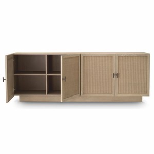 Casa Padrino Luxus Sideboard mit 4 Türen Beige / Bronze 220 cm - Luxus Möbel