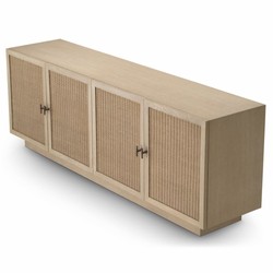 Luxus Massivholz Sideboard mit 4 Türen Beige Bronze