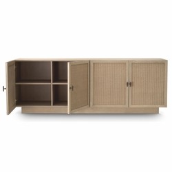 Luxus Massivholz Sideboard mit 4 Türen Beige Bronze