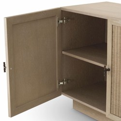 Luxus Massivholz Sideboard mit 4 Türen Beige Bronze