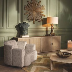 Luxus Massivholz Sideboard mit 4 Türen Beige Bronze