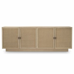 Luxus Massivholz Sideboard mit 4 Türen Beige Bronze