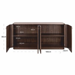 Casa Padrino aparador de lujo de roble con 4 puertas marrón 180 cm - Muebles de lujo