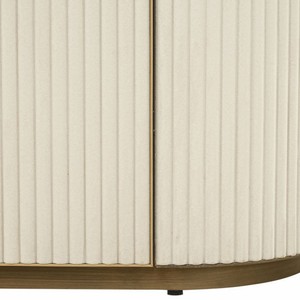 Casa Padrino Luxus Sideboard mit 4 Türen und Keramikplatte Weiß / Messing 192 cm