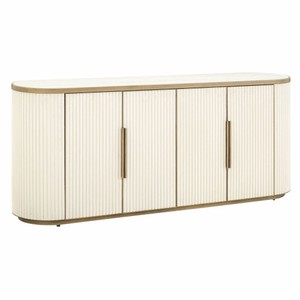 Casa Padrino buffet de luxe avec 4 portes et plateau en céramique blanc / laiton 192 cm