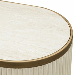 Casa Padrino Luxury Sideboard with 4 Doors and Ceramic Top White / Brass 192 cm