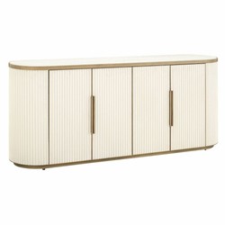 Casa Padrino Luxury Sideboard with 4 Doors and Ceramic Top White / Brass 192 cm
